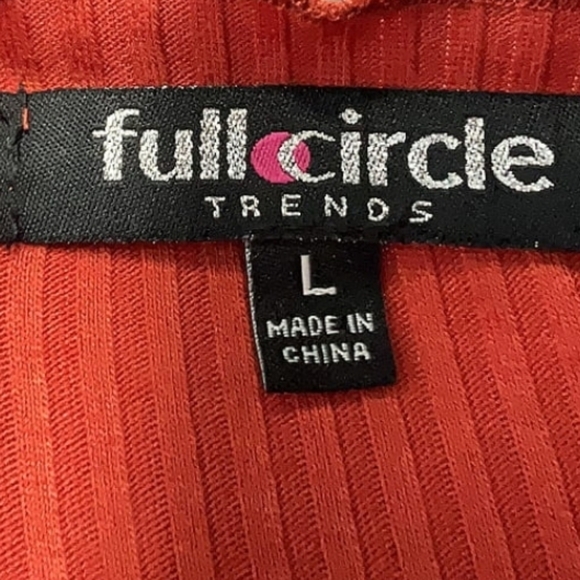 Full Circle Trends Ribbed Off Shoulder Button Front Bodycon Midi Dress Rust L - Picture 3 of 10